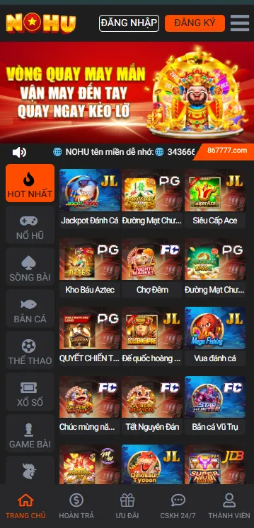 Giao diện ứng dụng Nohu90 trên điện thoại iOS và Android Giao diện ứng dụng Nohu90 trên điện thoại iOS và Android